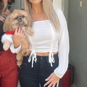 Pacsun | White Lottie Moss Crop Top